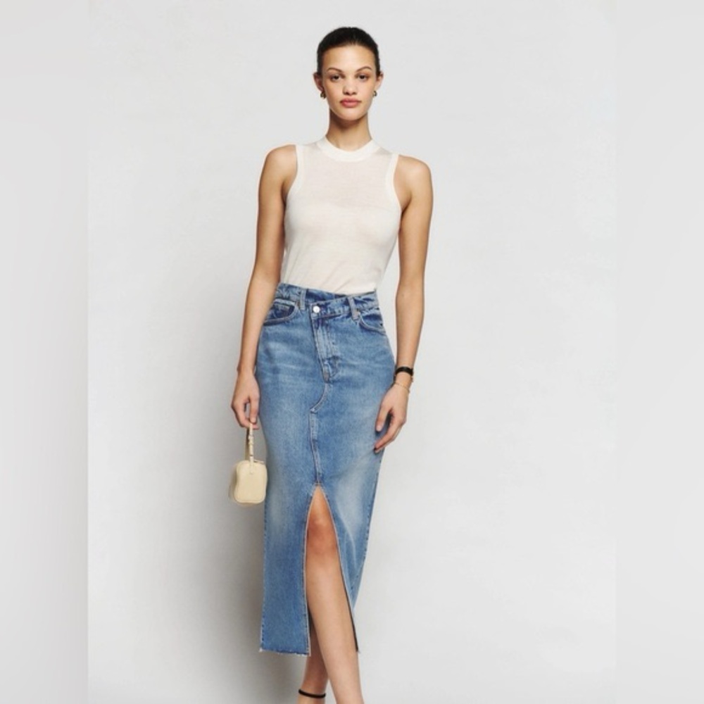 Reformation Nila Long Denim Skirt